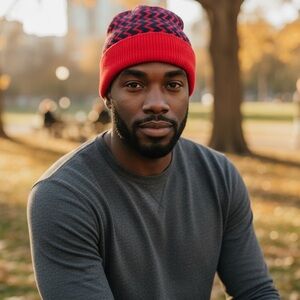 GUCCI Wool Zig Zag Knit Beanie, Unisex. NWT